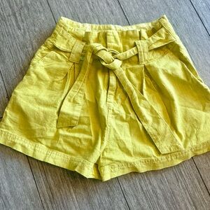 Free People High Waist Yellow Shorts